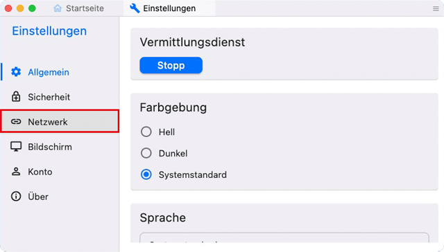 RustDesk Menü